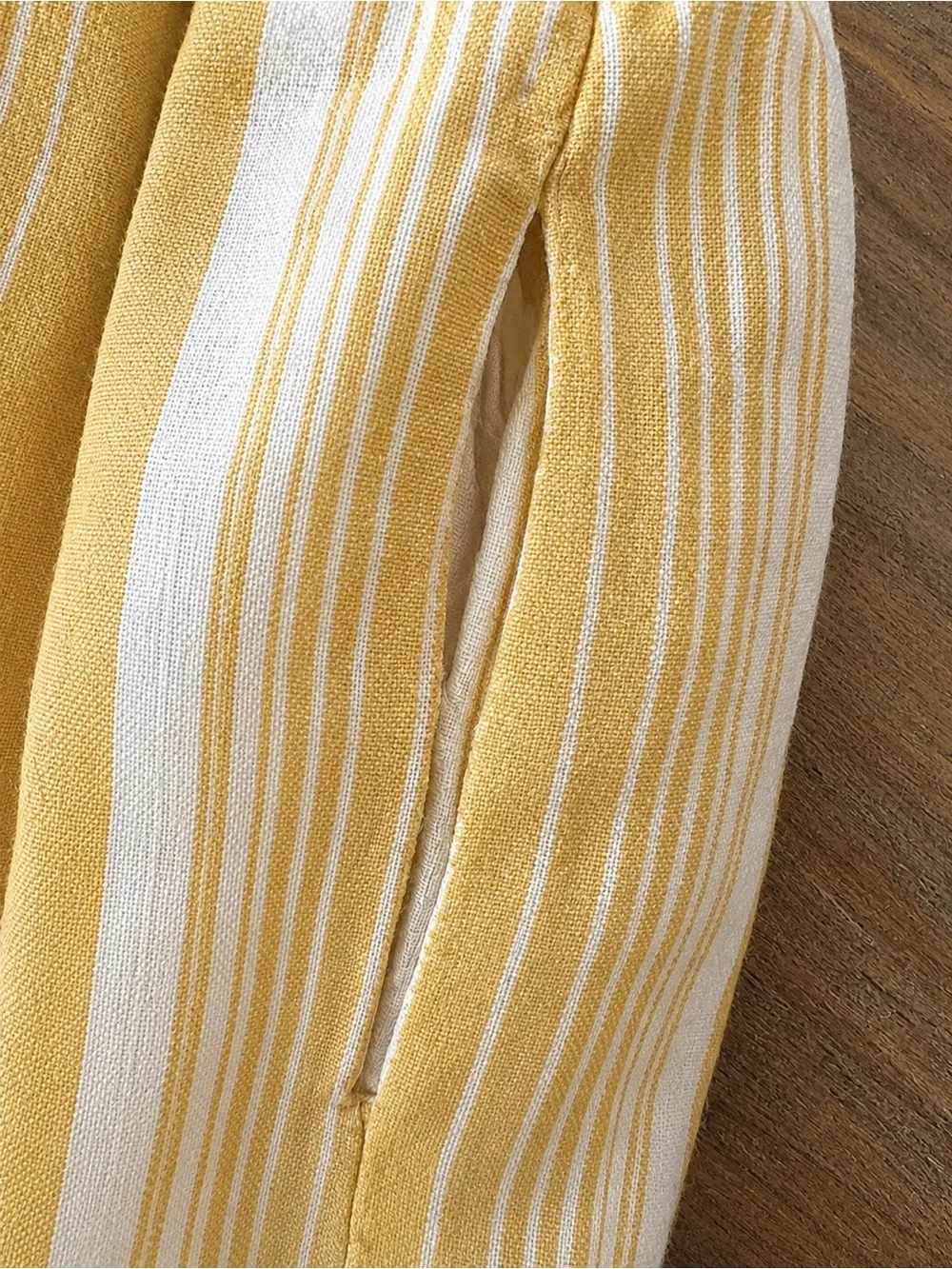 Tommy Bahama Girls 18M Yellow White Striped Cotton Jumpsuit Pockets